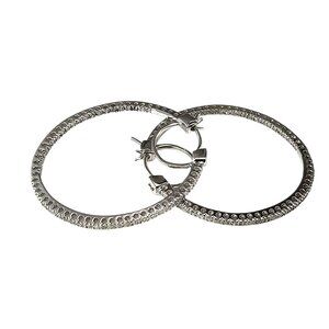 Effy 14K White Gold Inside-Out Diamond Hoop Earrings #23621
